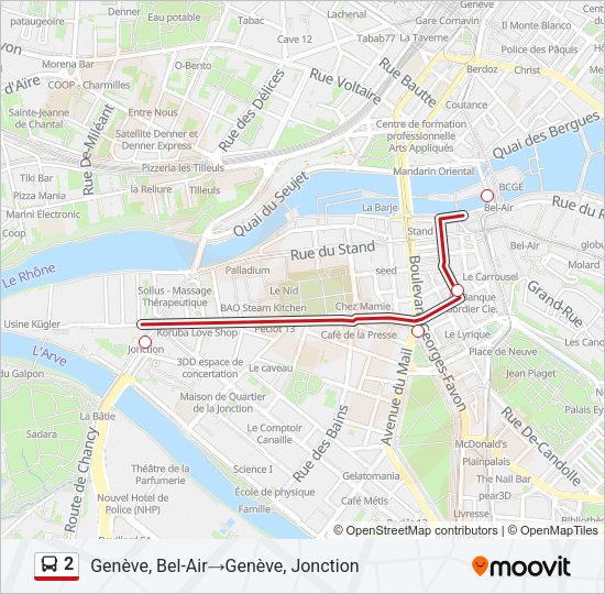 2 Bus Line Map
