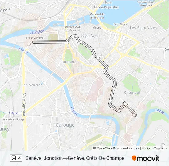 Plan de la ligne 3 de bus