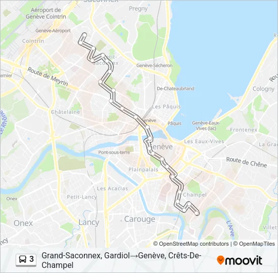 Plan de la ligne 3 de bus