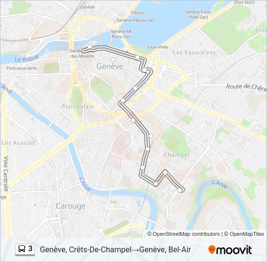 3 Bus Line Map