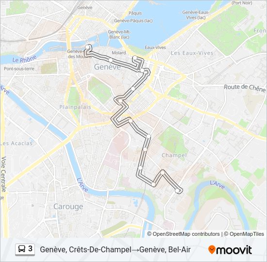 3 Bus Line Map