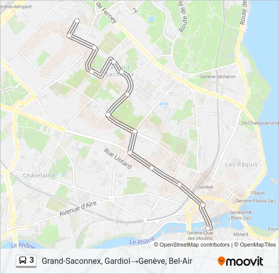 Plan de la ligne 3 de bus