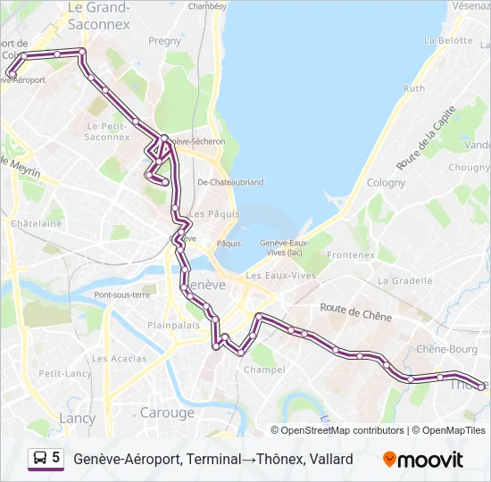 5 Bus Line Map