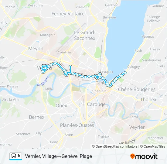 Plan de la ligne 6 de bus