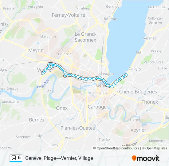 Plan de la ligne 6 de bus