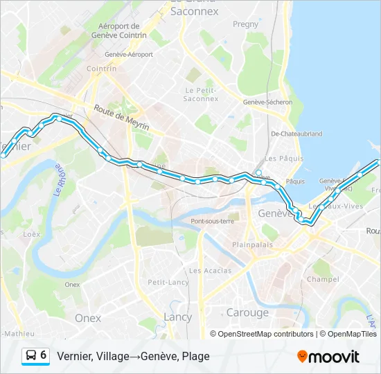 Plan de la ligne 6 de bus