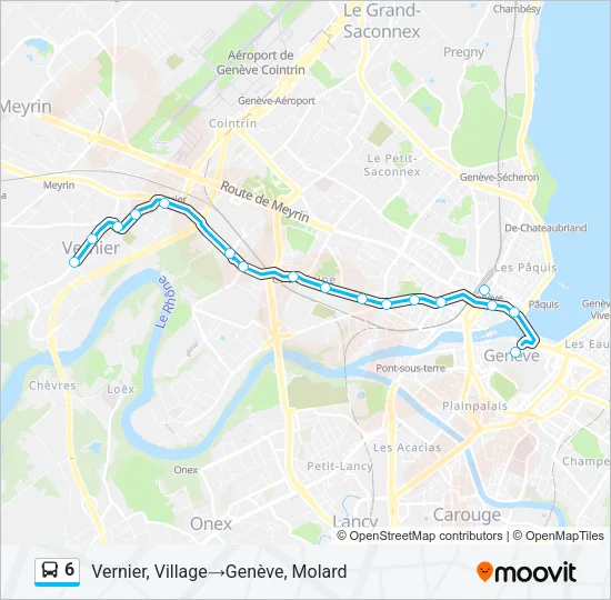Plan de la ligne 6 de bus