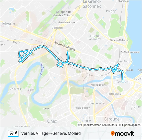 Plan de la ligne 6 de bus