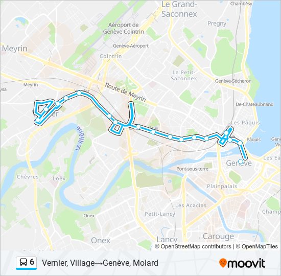 Plan de la ligne 6 de bus