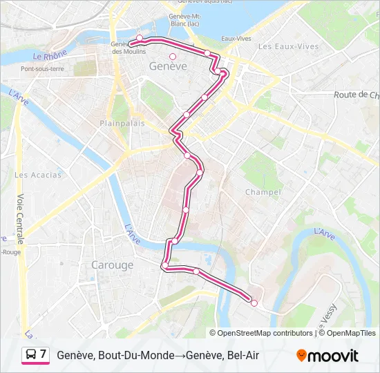 Plan de la ligne 7 de bus