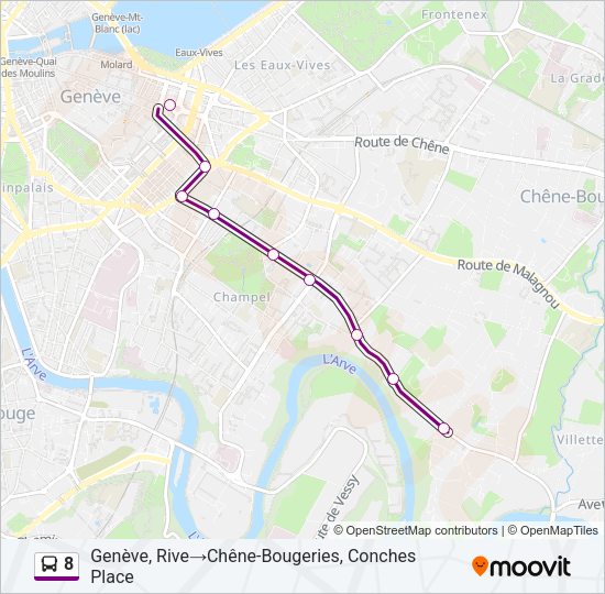 8 Bus Line Map