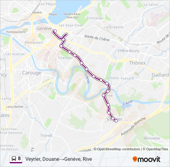 8 Bus Line Map