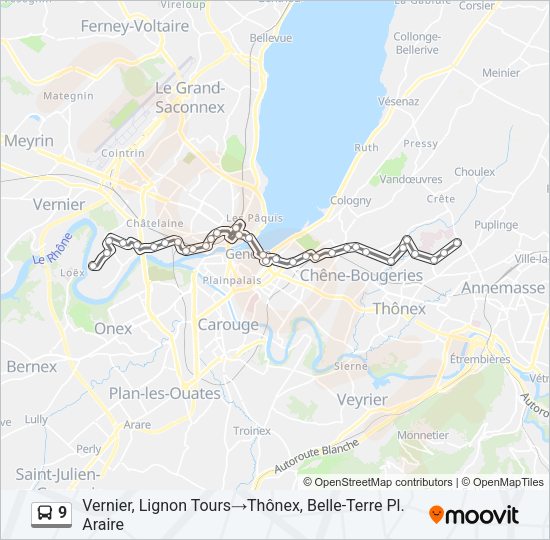 9 Bus Line Map