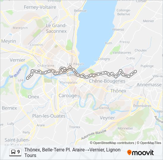 9 Bus Line Map