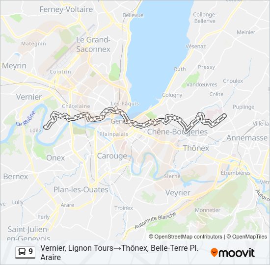 9 Bus Line Map