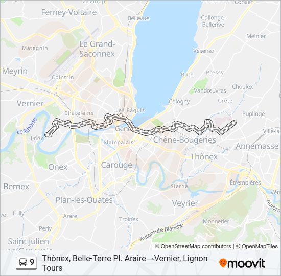 9 Bus Line Map