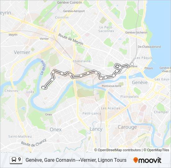 9 Bus Line Map