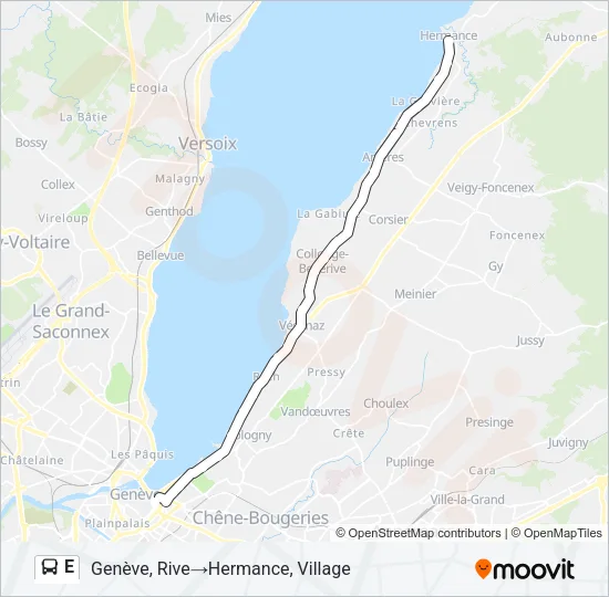 E Bus Line Map