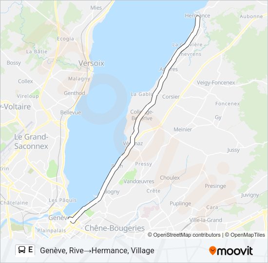 E Bus Line Map