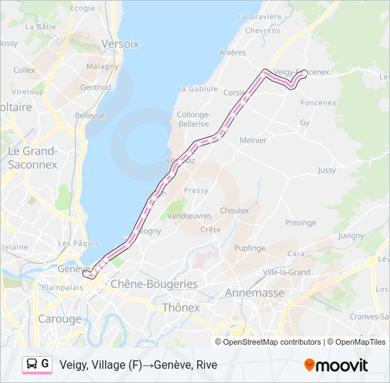 G Bus Line Map