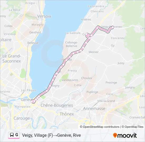 G Bus Line Map