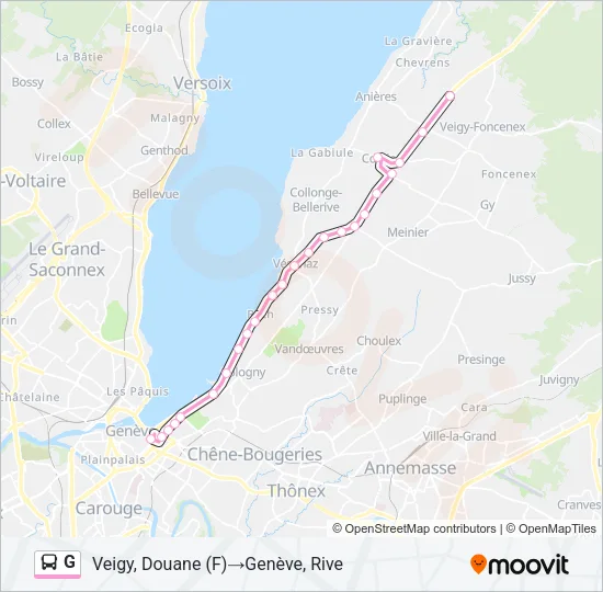 G Bus Line Map