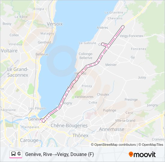 G Bus Line Map