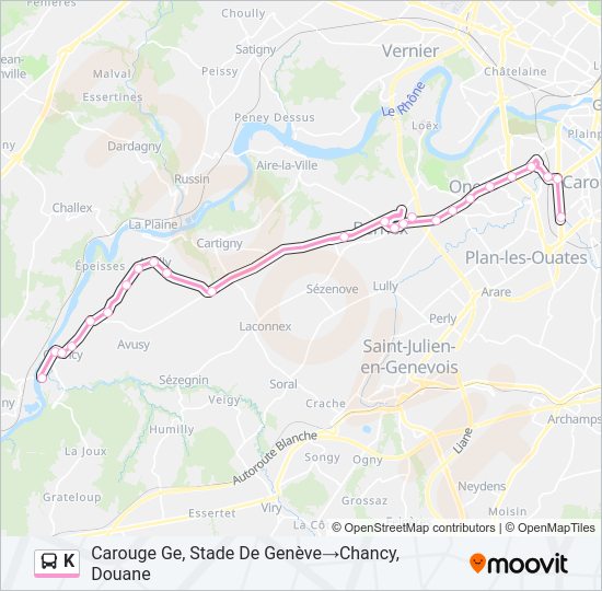 K Bus Line Map