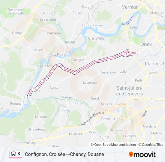 K Bus Line Map