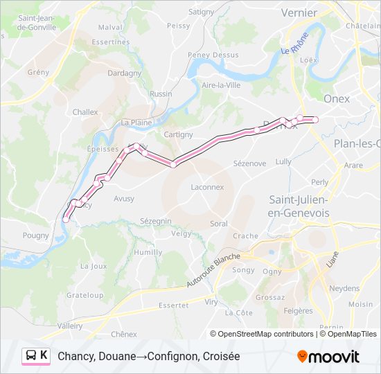 K Bus Line Map