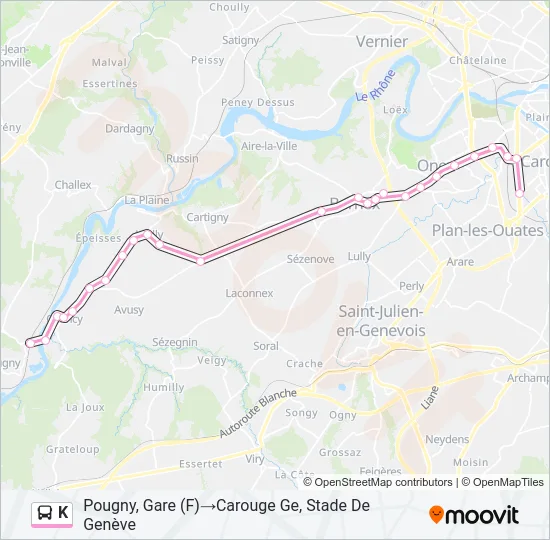 K Bus Line Map