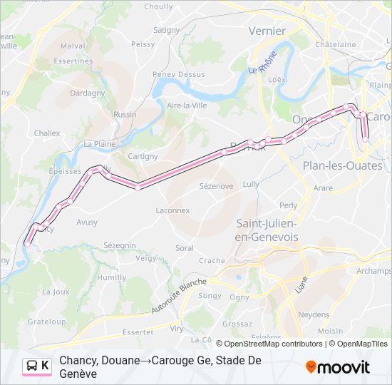 K Bus Line Map