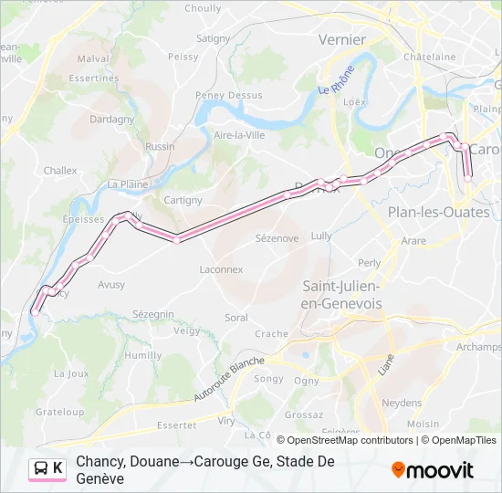 K Bus Line Map