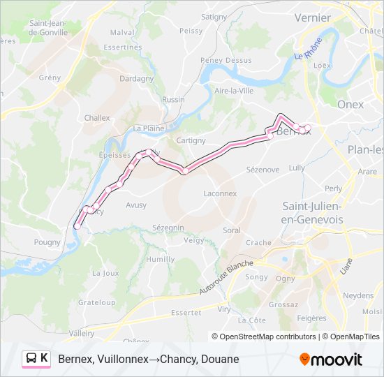 K Bus Line Map