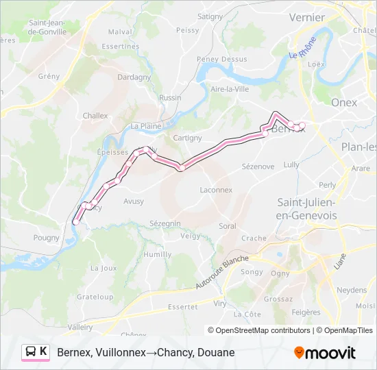 K Bus Line Map