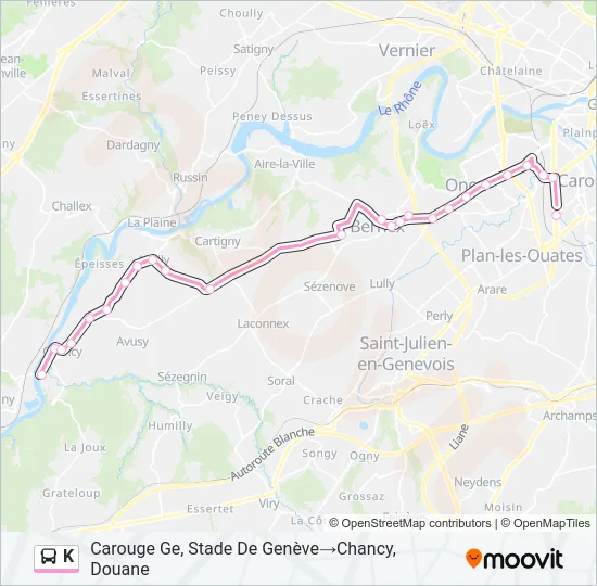 K Bus Line Map