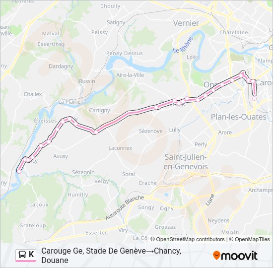 K Bus Line Map