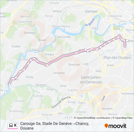 K Bus Line Map
