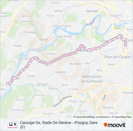 K Bus Line Map
