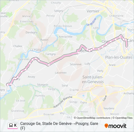 K Bus Line Map
