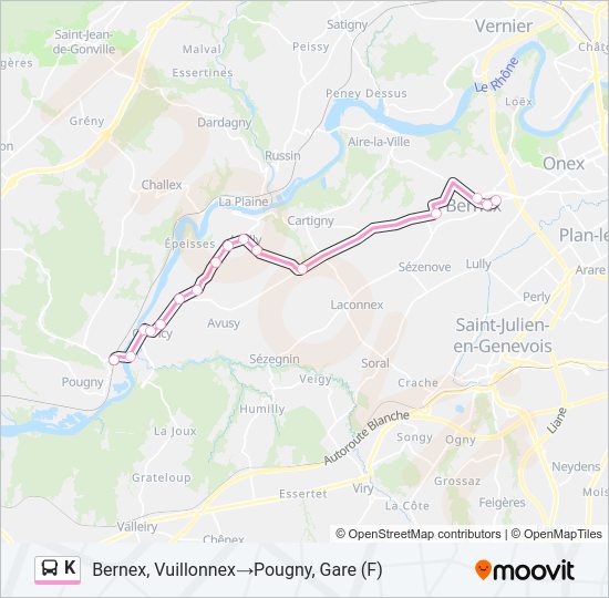 K Bus Line Map
