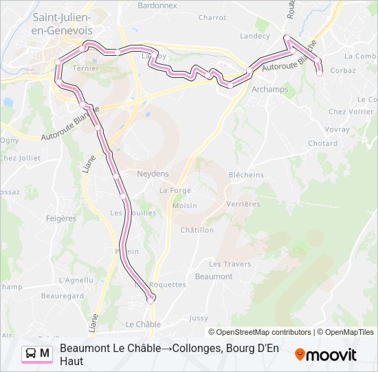 M Bus Line Map