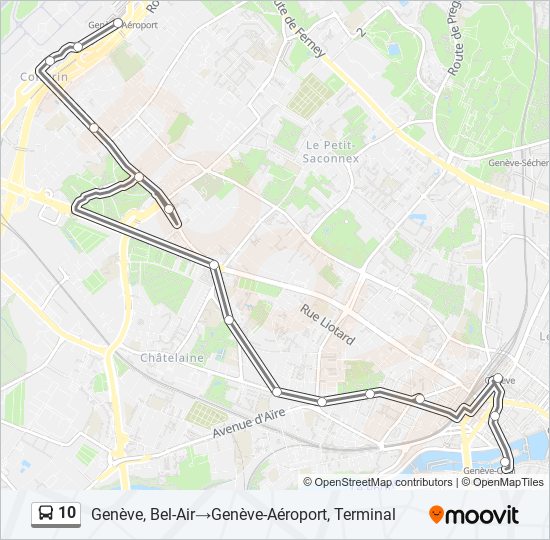 10 Route: Schedules, Stops & Maps - Genève, Bel-air‎→genève-aéroport 