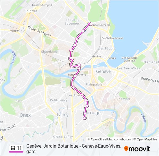 Plan de la ligne 11 de bus