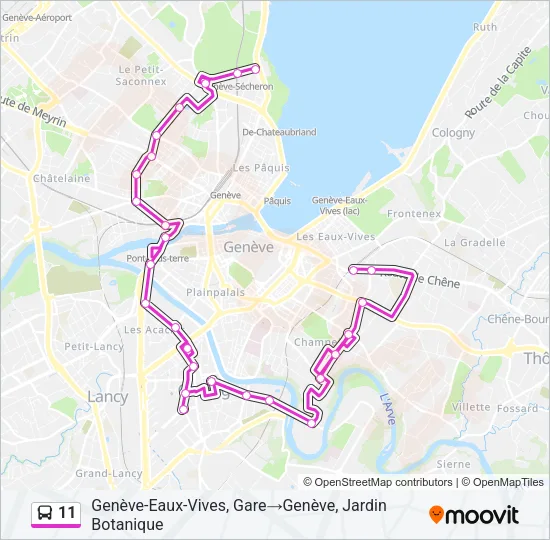 Plan de la ligne 11 de bus