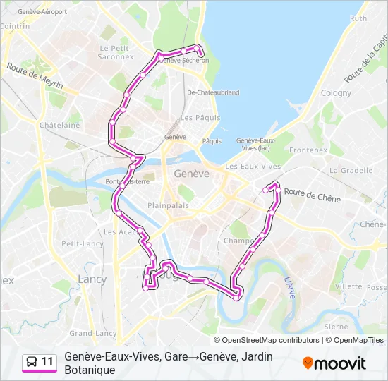 Plan de la ligne 11 de bus
