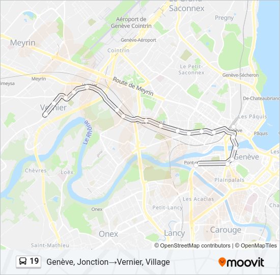 Plan de la ligne 19 de bus