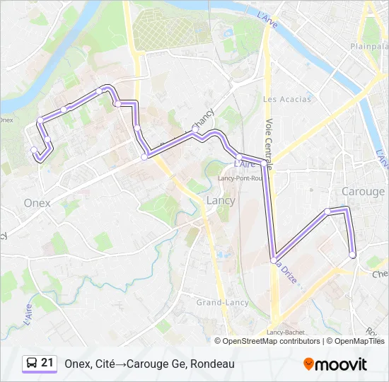 21 Bus Line Map