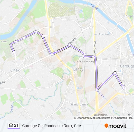 21 Bus Line Map