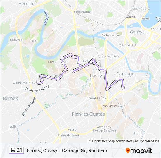 21 Bus Line Map